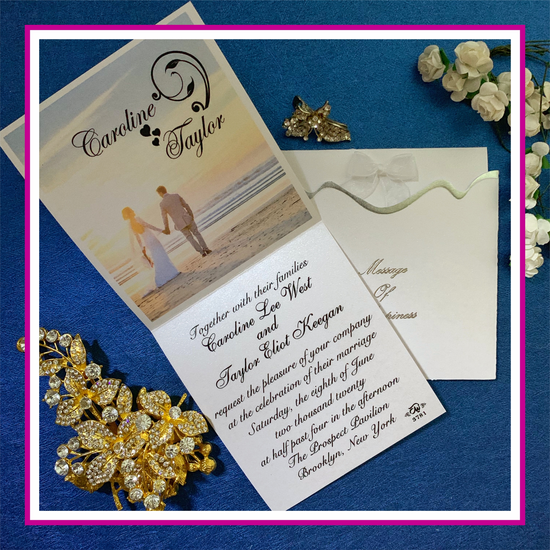 کارت عروسی کد 3781 سفید تصویر 3